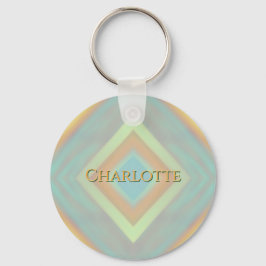 Strand Küste Pastell Diamantmuster Schlüsselanhänger