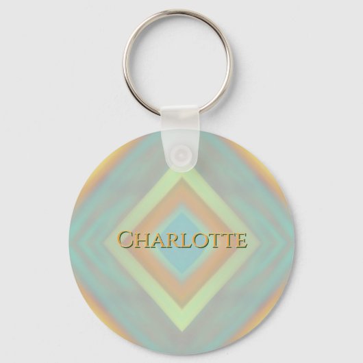 Strand Küste Pastell Diamantmuster Schlüsselanhänger (Vorderseite)