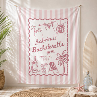 Strand Küste Rosa Junggesellinnen-Abschiedsparty Wandteppich