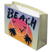 Strand/Küste/tropisch/hawaiisch Große Geschenktüte (Rückseite Schrägansicht)