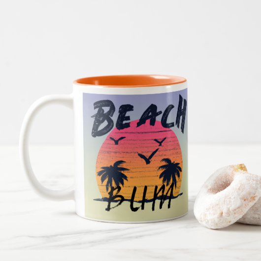 Strand/Küste/tropisch/hawaiisch Zweifarbige Tasse (Mit Donut)