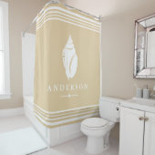 Strand Küste White Seashell | PERSONALISIERT Duschvorhang (Beispiel)