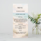 Strand Küsten Abendessen Hochzeit Menükarte (Stehend Vorderseite)