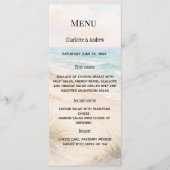 Strand Küsten Abendessen Hochzeit Menükarte (Vorderseite)
