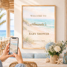 Strand Küsten Baby Shower Willkommen Poster