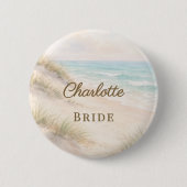 Strand Küsten Elegant Junggesellinnenabschied Name Button (Vorderseite)
