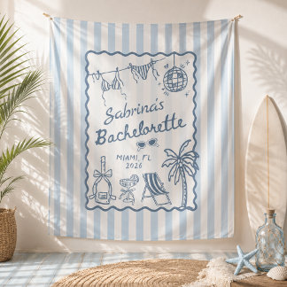 Strand Küstenblau Junggesellinnenabschied Wandteppich