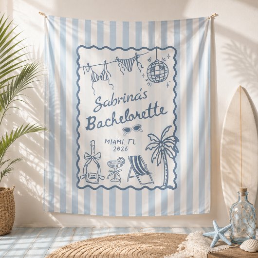 Strand Küstenblau Junggesellinnenabschied Wandteppich