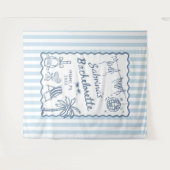Strand Küstenblau Junggesellinnenabschied Wandteppich (Vorderseite (Horizontal))