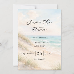 Strand Küstenmagnet Hochzeit Save the Date Karte
