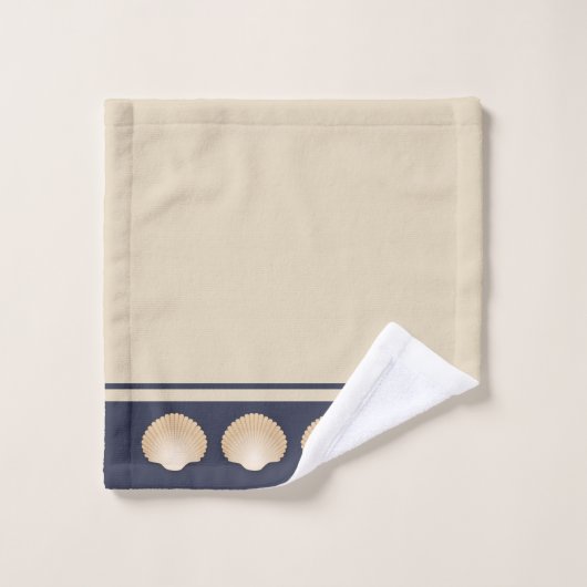 Strand-KüstentanSeashells u. -marine Badhandtuch Set (Waschlappen)