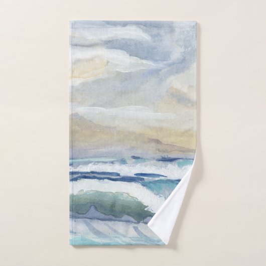 Strand Küstenwache Ozean Aquarell Wohngestaltung Badhandtuch Set (Handtuch)