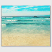 Strand Landscapstrand, Sommer, blau, Landschaft, M Geschenkpapier (Flach)