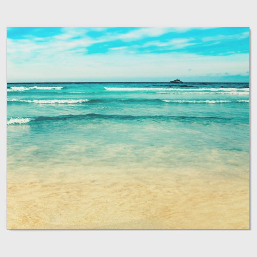 Strand Landscapstrand, Sommer, blau, Landschaft, M Geschenkpapier (Flach)