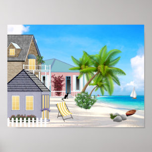 Strand-Landschaft Poster