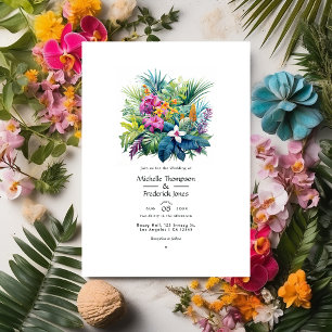 Strand Laub Blumen Sommer Hochzeit Einladung
