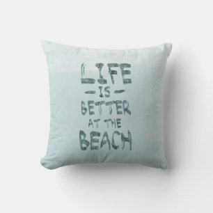 Strand-Leben-Blau-Aquarell Kissen