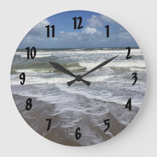 Strand-Leben Große Wanduhr (Vorderseite)