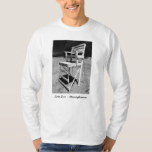 Strand-Leibwächter-Stuhl-Schwarzweiss-Foto-T-Shirt