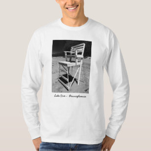 Strand-Leibwächter-Stuhl-Schwarzweiss-Foto-T-Shirt T-Shirt