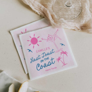 Strand Letzten Toast Bachelorette Wochenende Serviette