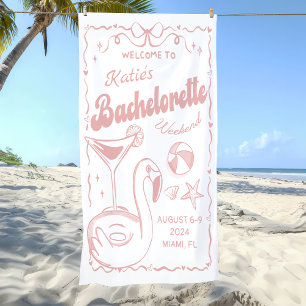 Strand Letzten Toast Pink Bachelorette Wochenende  Banner