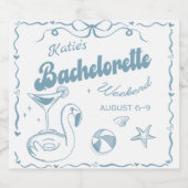Strand Letzter Toast Junggeselinnen-Abschied Schaumweinetikett (Einzelnes Label)