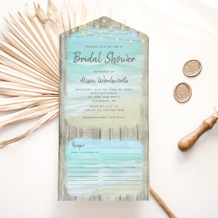 Strand Lichterketten Küsten Hochzeitsdusche All In One Einladung