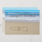 Strand-Liebe-Herzen, die Einladung wedding sind (Vorne/Hinten)
