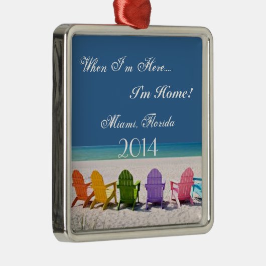 STRAND-LIEBHABER-GESCHENK-VERZIERUNG MIAMIS, SILBERNES ORNAMENT (Rechts)