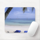 Strand, Loungestuhl, Palme, Horizont über Mousepad (Mit Mouse)