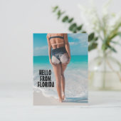 STRAND MÄDCHEN BIKINI Sand auf Hintern FLORIDA POS Postkarte (Stehend Vorderseite)