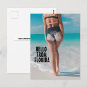 STRAND MÄDCHEN BIKINI Sand auf Hintern FLORIDA POS Postkarte (Vorne/Hinten)
