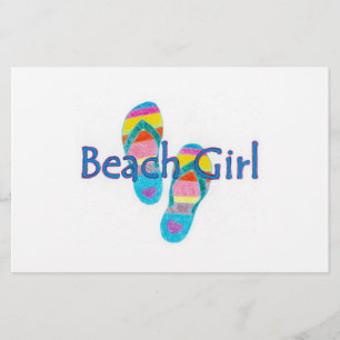 Strand-Mädchen-Briefpapier Briefpapier