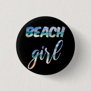 Strand Mädchen Button