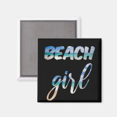 Strand Mädchen Magnet (Vorderseite/Rückseite)