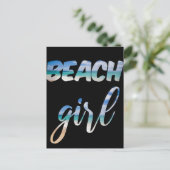 Strand Mädchen Postkarte (Stehend Vorderseite)