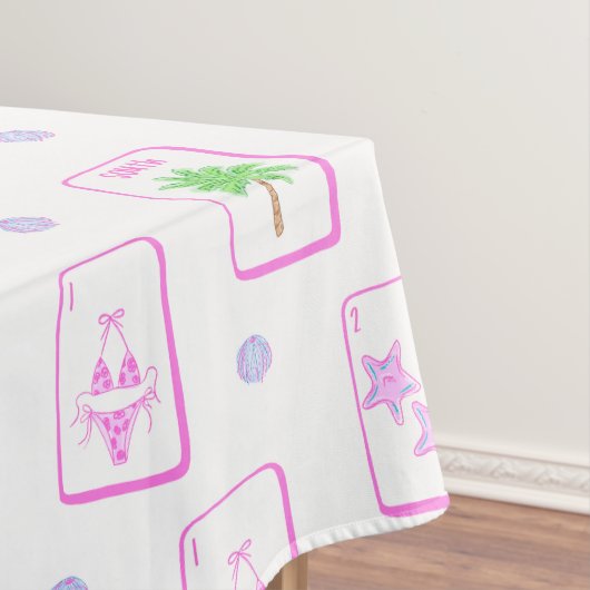 Strand Mahjong Bikini Seestern Palme Küste Tischdecke (Beispiel)