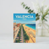 Strand Malvarrosa Spanien Postkarte (Stehend Vorderseite)