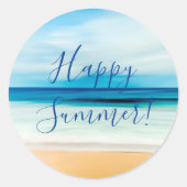 Strand Meer glücklich Sommer Runder Aufkleber (Vorderseite)