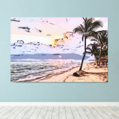 Strand, Meer, Meer Leinwanddruck (Insitu (Holzboden))