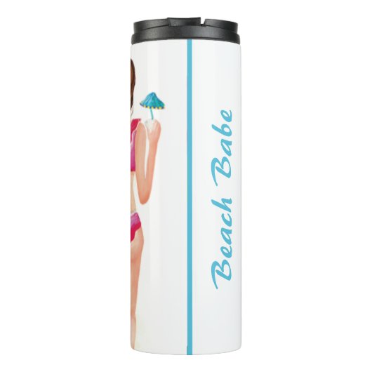 *~* Strand Meer Schöne Frau Bikini Thermosbecher (Rückseite)