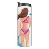 *~* Strand Meer Schöne Frau Bikini Thermosbecher (Nach rechts gedreht)
