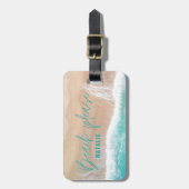 Strand, Meer und Sandstrand Gepäckanhänger (Vorderseite vertikal)