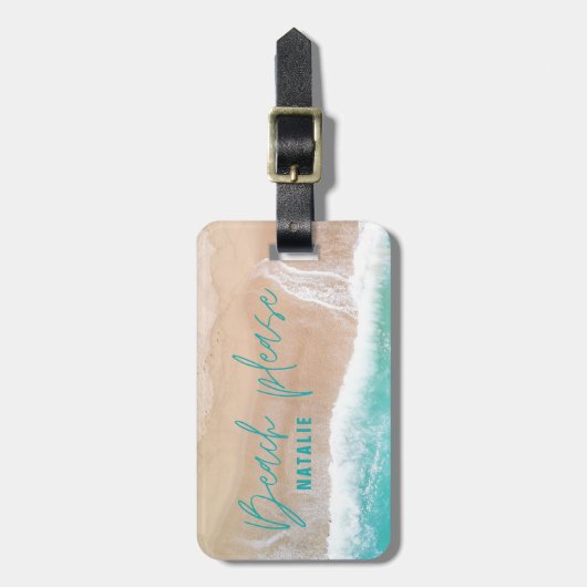Strand, Meer und Sandstrand Gepäckanhänger (Vorderseite vertikal)