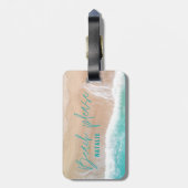 Strand, Meer und Sandstrand Gepäckanhänger (Rückseite vertikal)