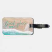 Strand, Meer und Sandstrand Gepäckanhänger (Rückseite horizontal)