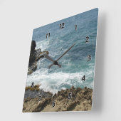 Strand Meeres Quadratische Wanduhr (Winkel)
