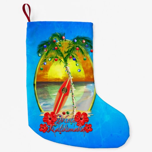 Strand Mele Kalikimaka Kleiner Weihnachtsstrumpf (Vorderseite)