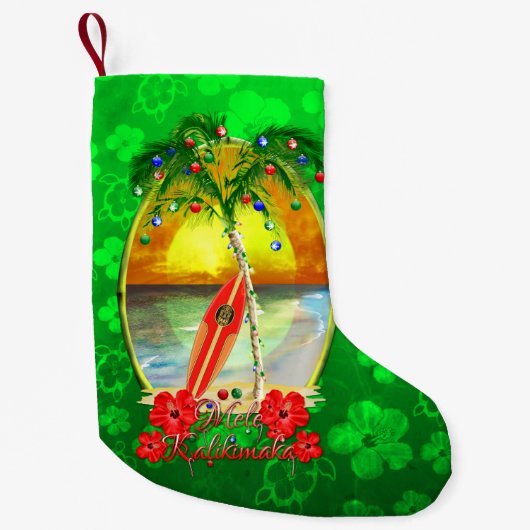 Strand Mele Kalikimaka Kleiner Weihnachtsstrumpf (Vorderseite)